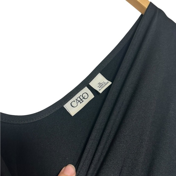 Vintage Y2K Embroidered Sheer Black Wide Shoulder Tank Top | Black | Size XL - Picture 3 of 6